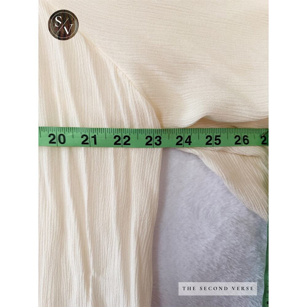 Karen Kane Long Sleeve Embroidery Crinkle Gauze Boho Top Cream Size Medium - Picture 9 of 13